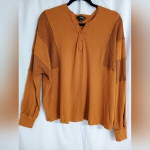 J. NNA Orange Henley Shirt